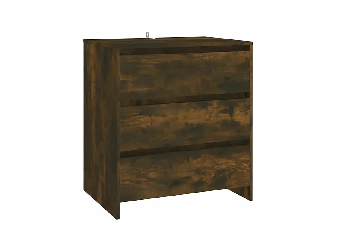 Commode 3 tiroirs en bois Klary 70cm - intemporelle et fonctionnelle-Couleur Marron fumé