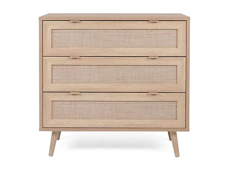 Commode 3 tiroirs Bali 80cm - Élégance naturelle et fonctionnalité
