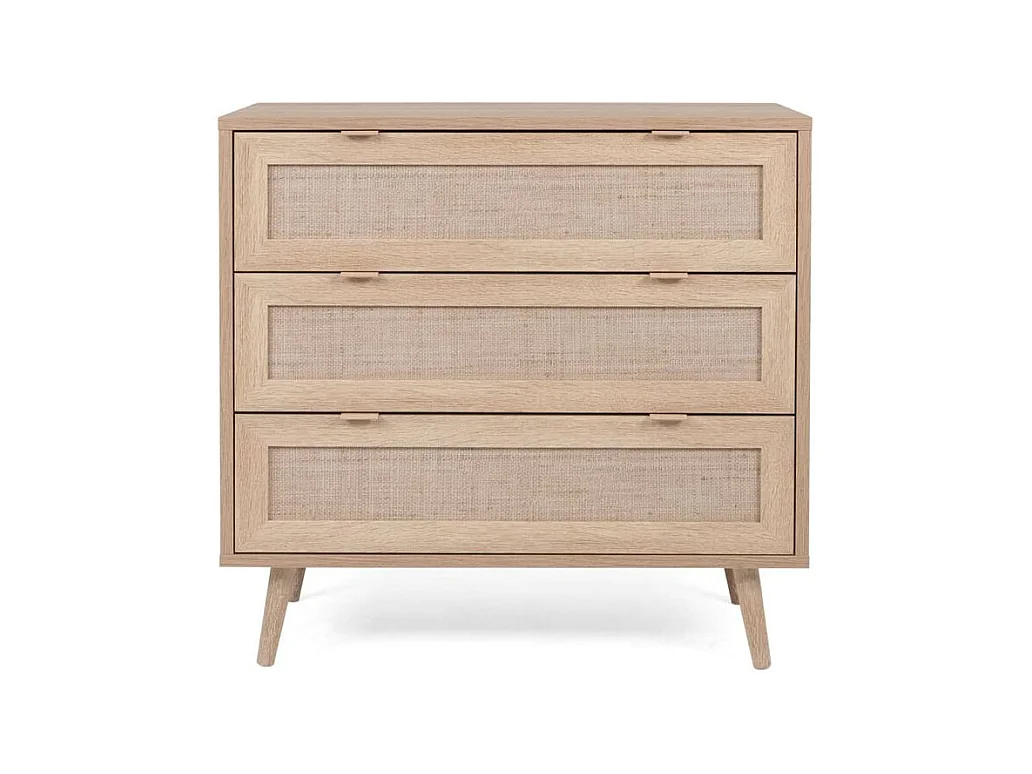 Commode 3 tiroirs Bali 80cm - Élégance naturelle et fonctionnalité