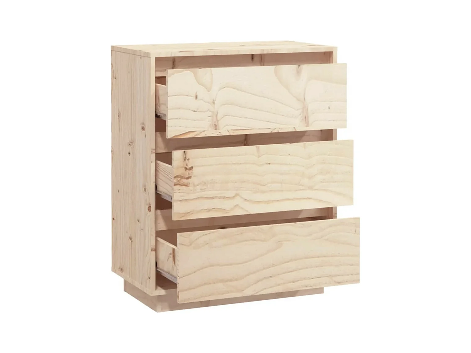 Petite commode en bois massif de pin – Collection Vizion-Couleur Blanc