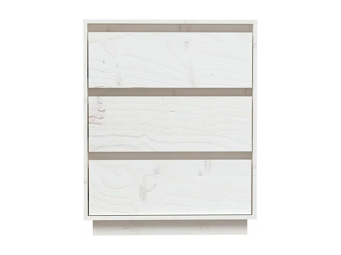 Petite commode en bois massif de pin – Collection Vizion-Couleur Blanc