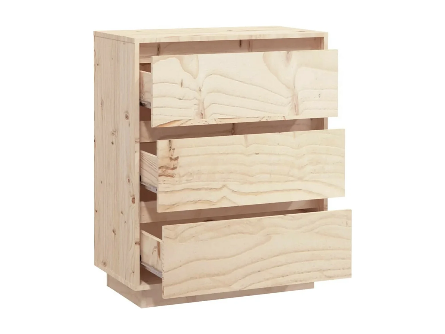 Petite commode en bois massif de pin – Collection Vizion-Couleur Blanc