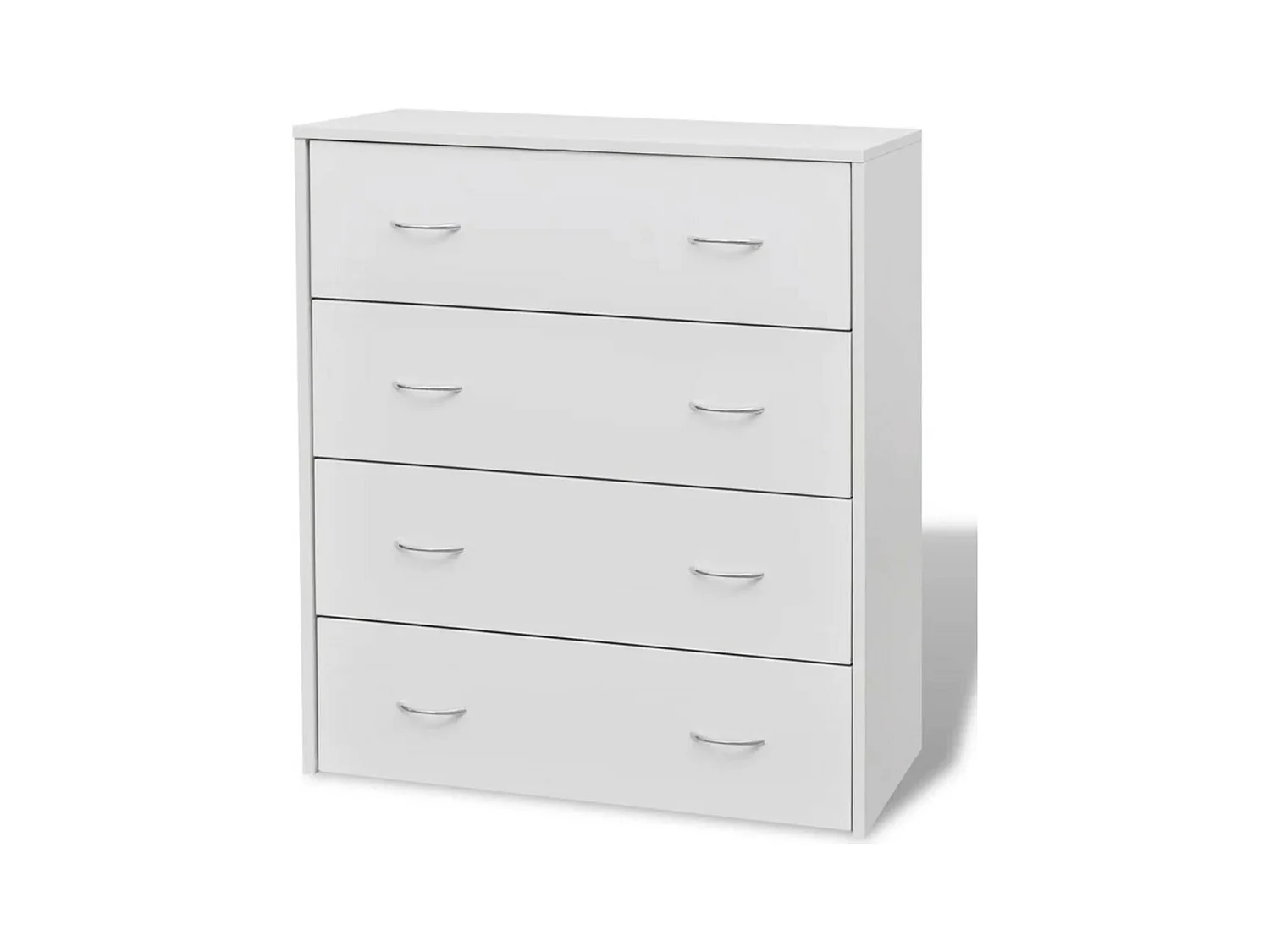 Commode 4 tiroirs Chikee 60cm - Bois d'ingénierie-Couleur Blanc brillant