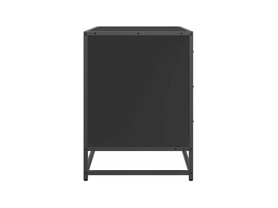 Commode 3 tiroirs Dovany L70xH56xP41 - Bois et métal-Couleur Noir