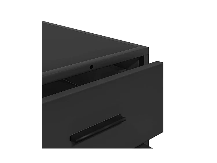 Commode 3 tiroirs Dovany L70xH56xP41 - Bois et métal-Couleur Noir