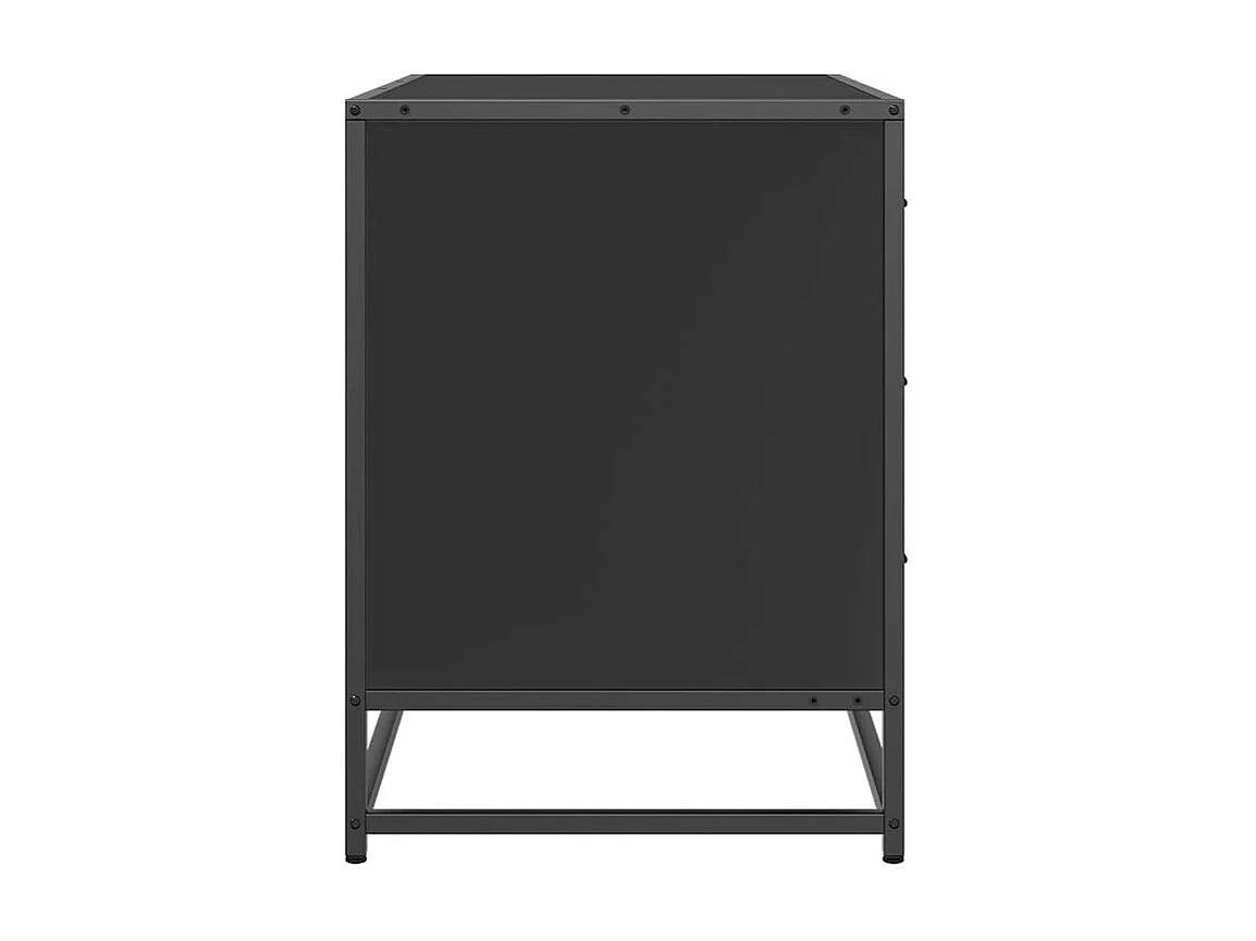 Commode 3 tiroirs Dovany L70xH56xP41 - Bois et métal-Couleur Noir