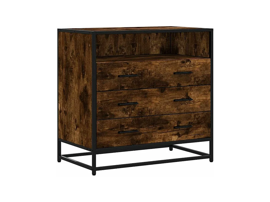 Commode chêne fumé 70x41x70 bois d'ingénierie