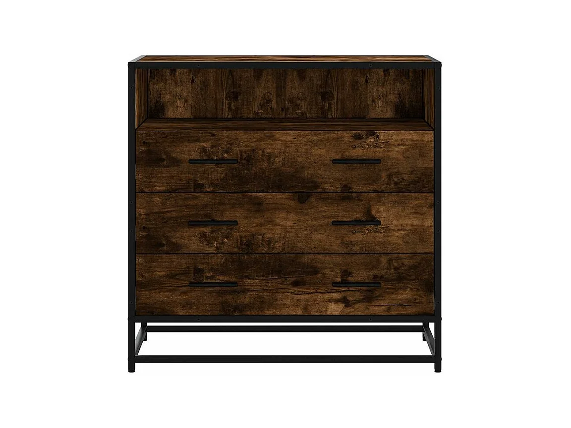 Commode chêne fumé 70x41x70 bois d'ingénierie