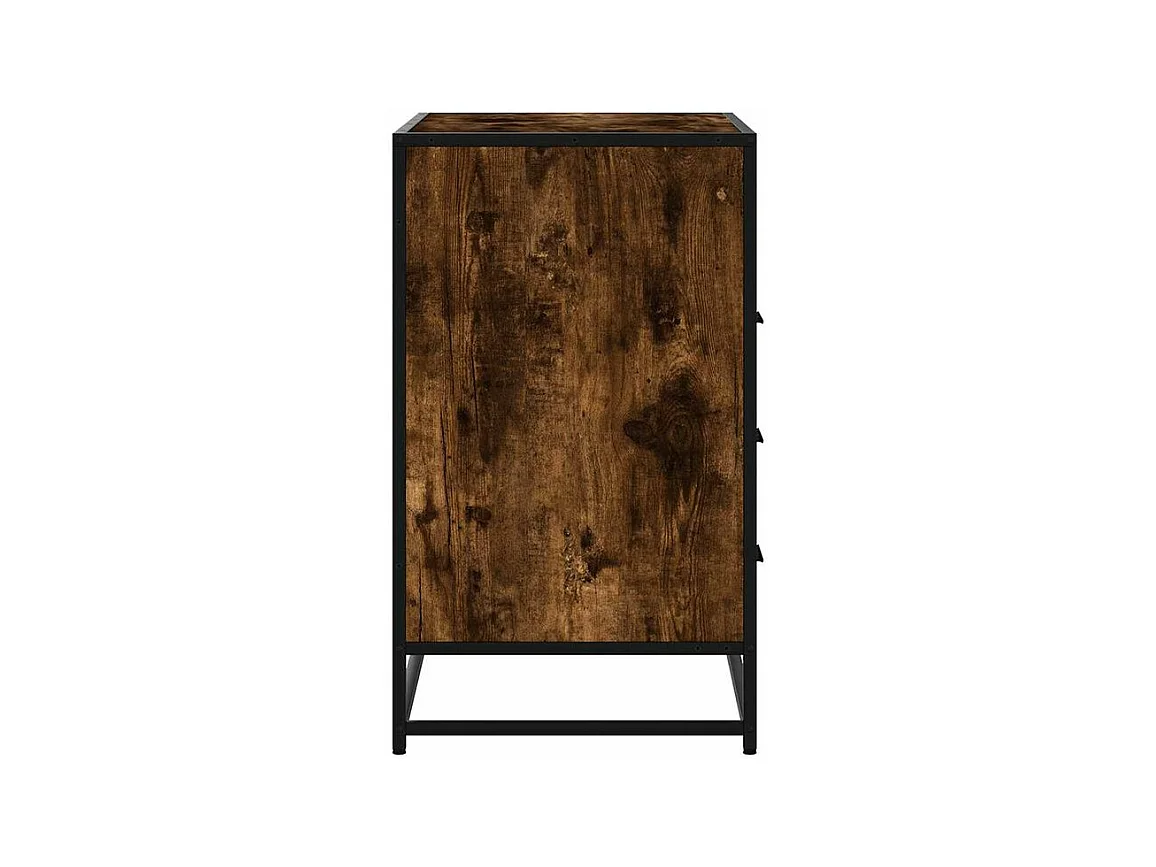 Commode chêne fumé 70x41x70 bois d'ingénierie