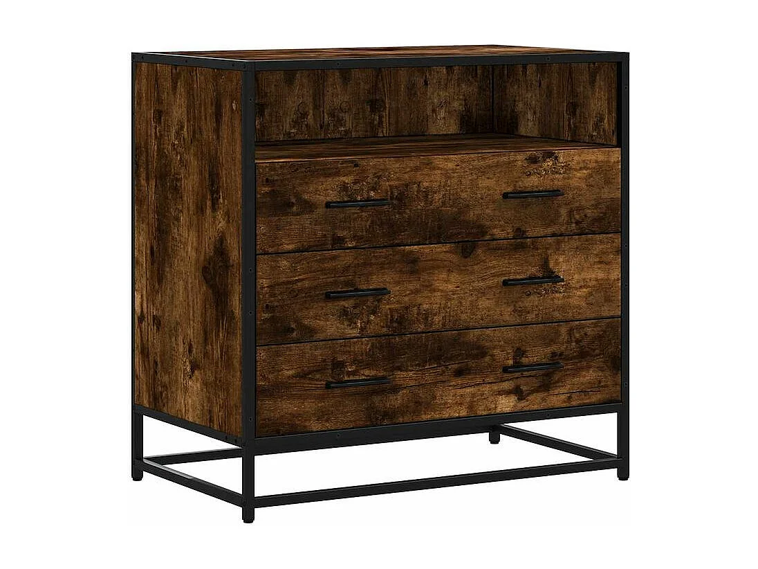 Commode chêne fumé 70x41x70 bois d'ingénierie