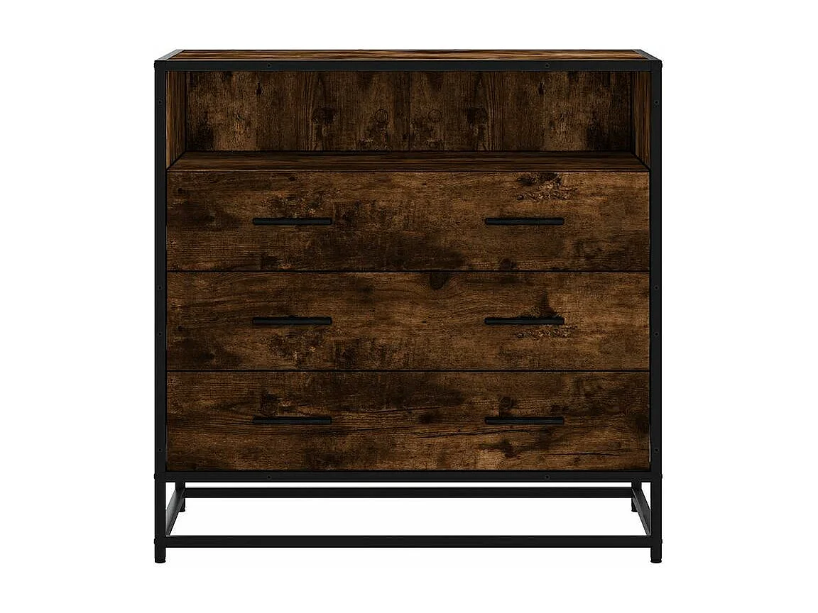 Commode chêne fumé 70x41x70 bois d'ingénierie