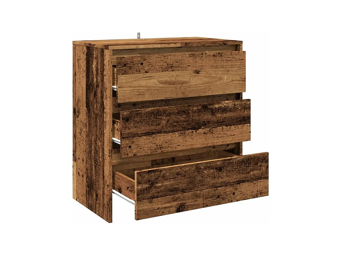 Commode 3 tiroirs en bois Klary 70cm - intemporelle et fonctionnelle-Couleur Marron noisette