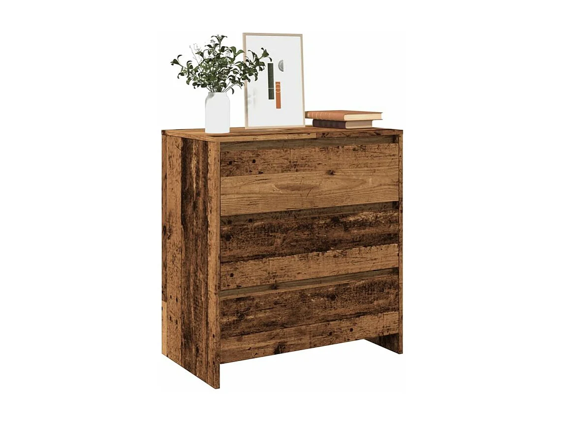 Commode 3 tiroirs en bois Klary 70cm - intemporelle et fonctionnelle-Couleur Marron noisette