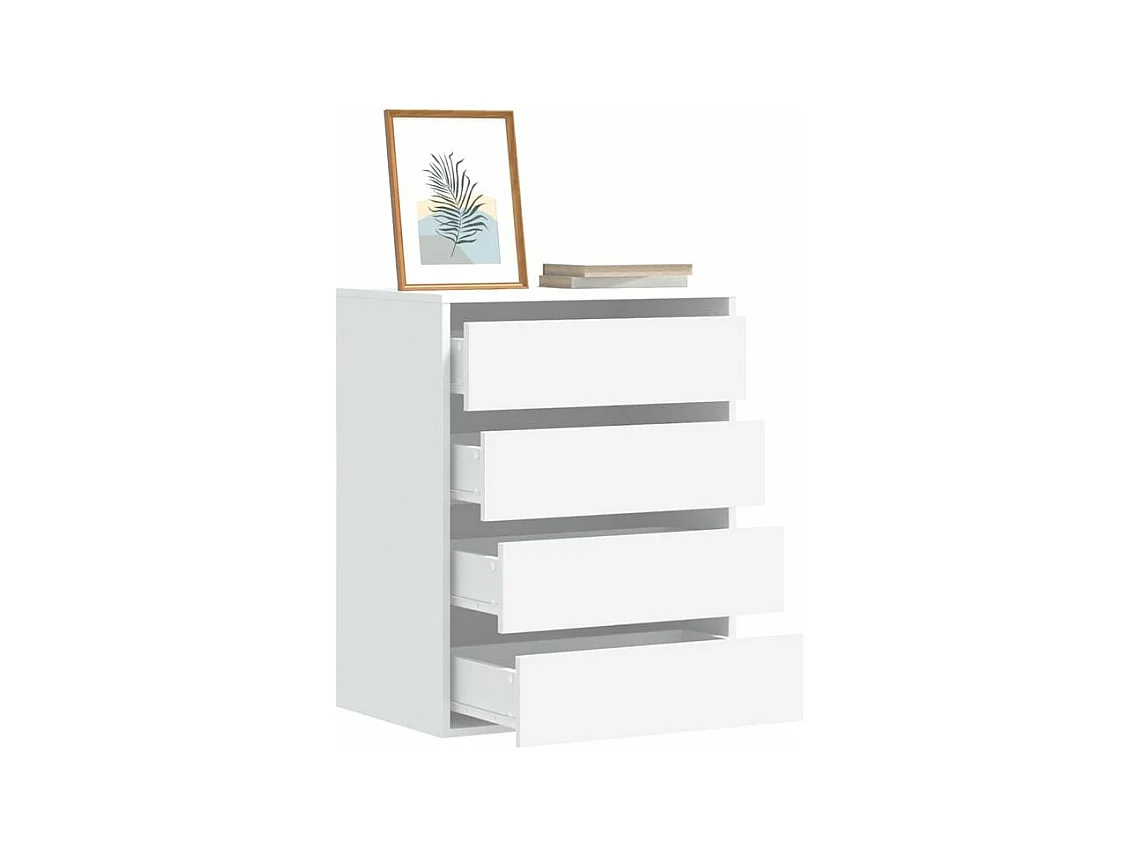 Commode d'angle blanc 60x41x76 bois d'ingénierie