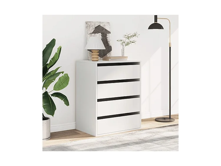 Commode d'angle blanc 60x41x76 bois d'ingénierie