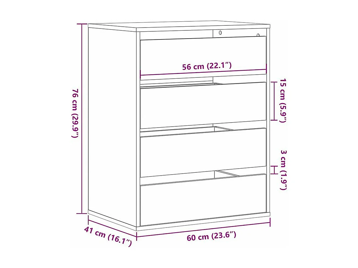 Commode d'angle blanc 60x41x76 bois d'ingénierie