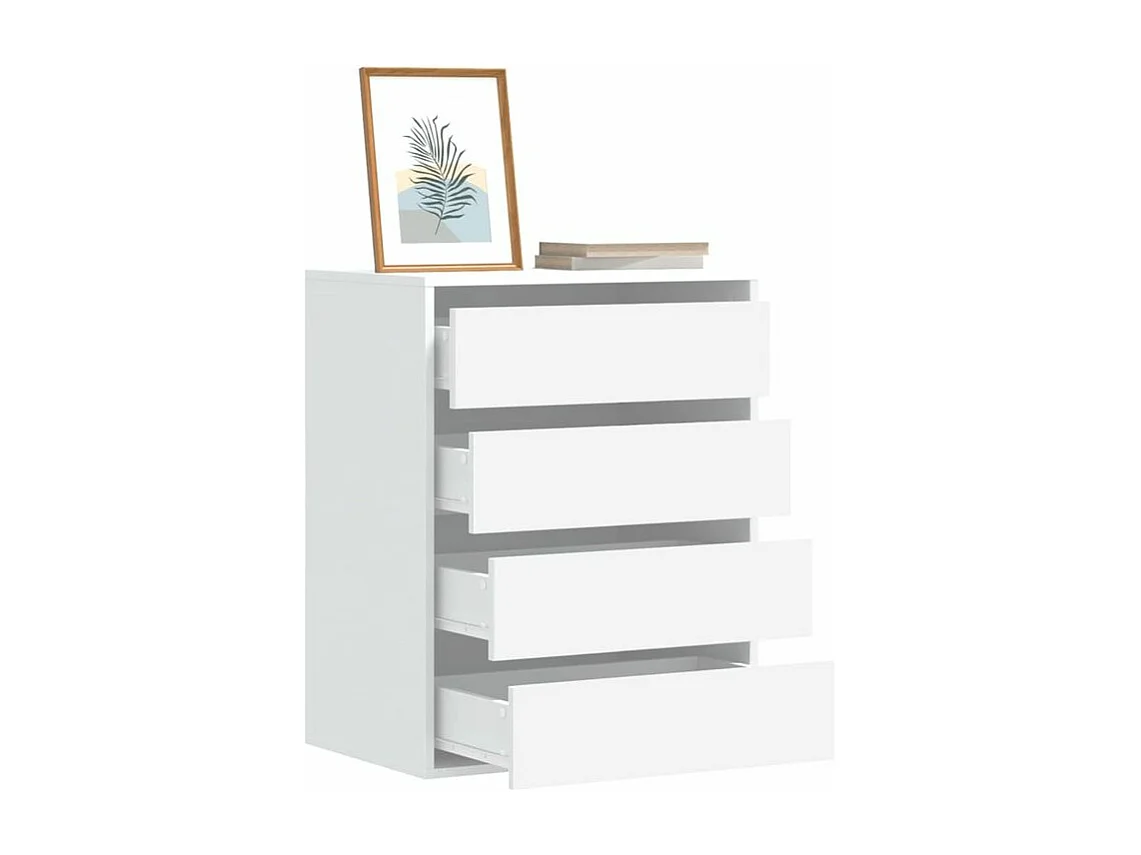 Commode d'angle blanc 60x41x76 bois d'ingénierie