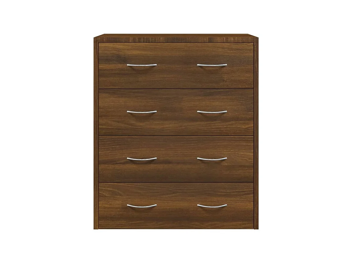 Commode 4 tiroirs Chikee 60cm - Bois d'ingénierie-Couleur Noyer