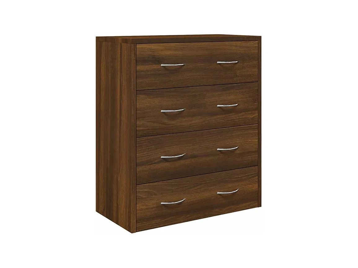 Commode 4 tiroirs Chikee 60cm - Bois d'ingénierie-Couleur Noyer