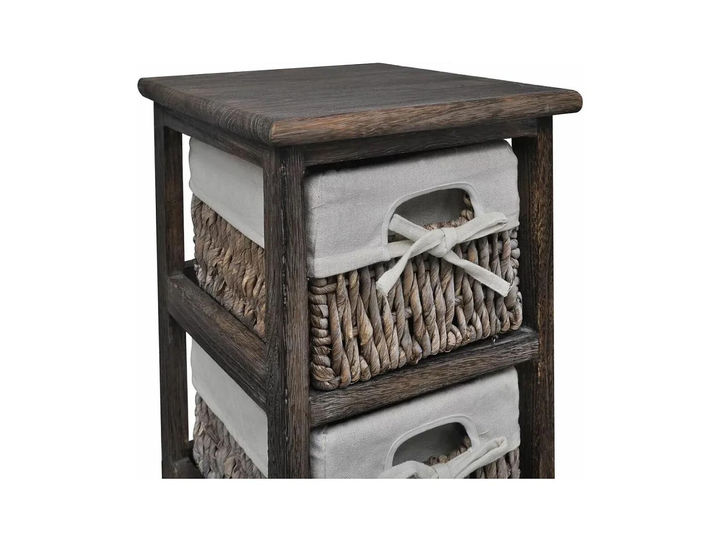 Étagère de rangement Bois Marron 3 paniers en tissage