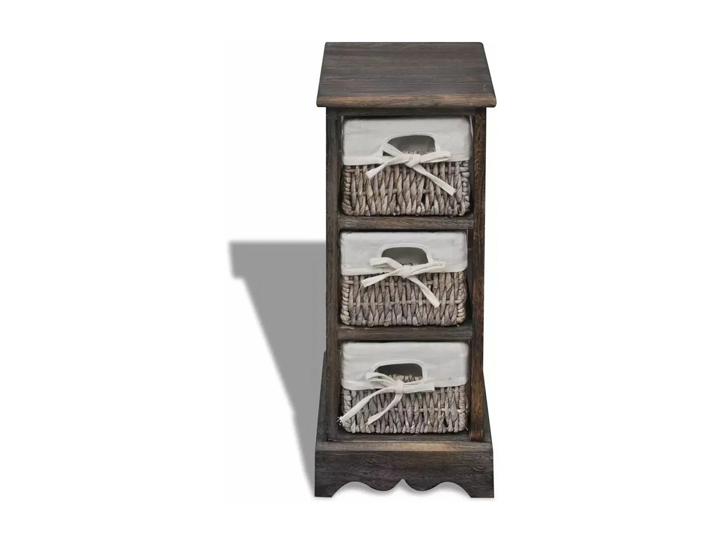 Étagère de rangement Bois Marron 3 paniers en tissage