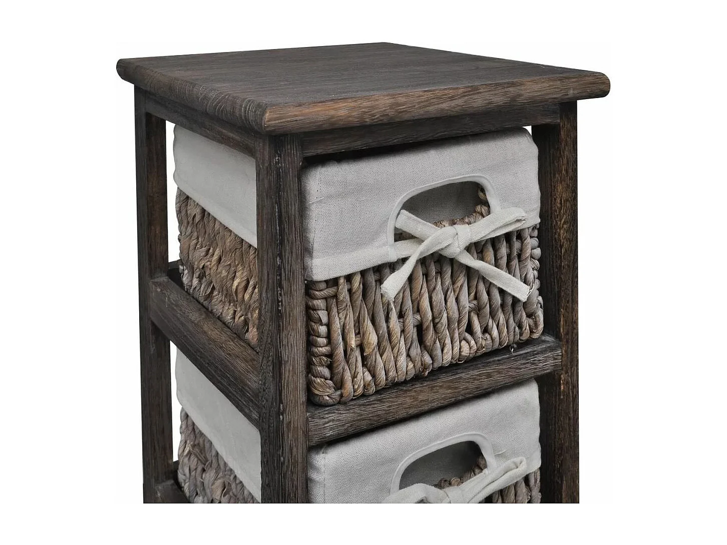 Étagère de rangement Bois Marron 3 paniers en tissage