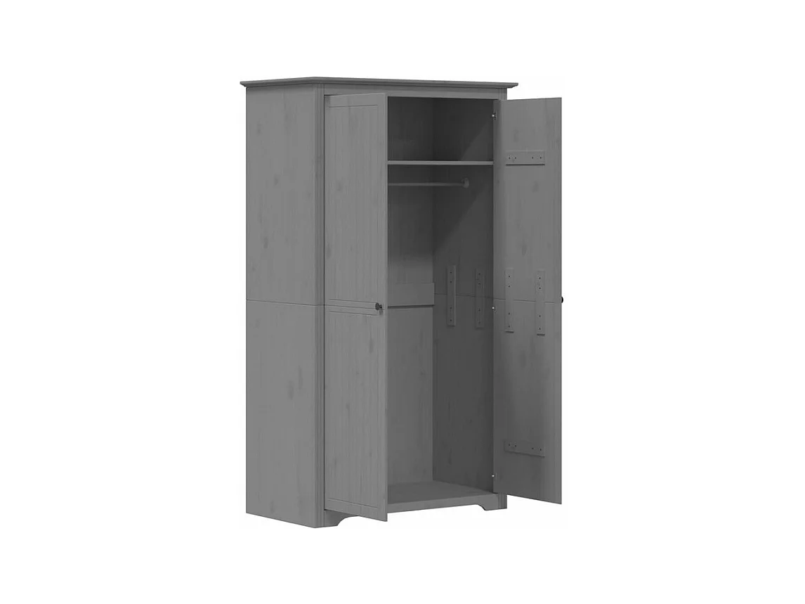 Garde-robe BODO gris 99x53,5x173 bois massif de pin