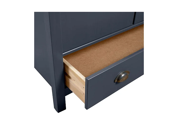 Garde-robe à 3 portes Hill Gris 127x50x170 Pin solide