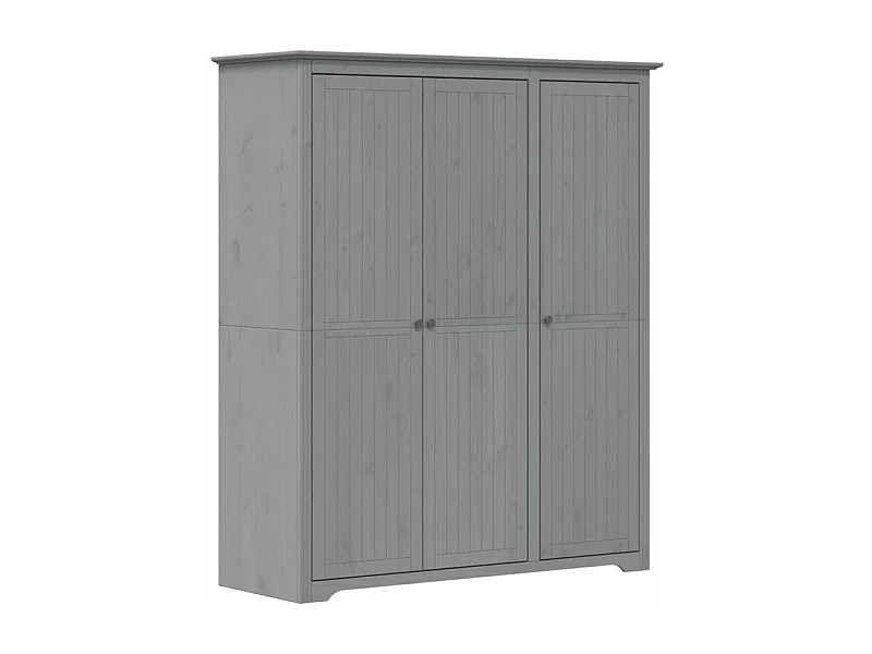 Garde-robe BODO gris 146x53,5x173 bois massif de pin