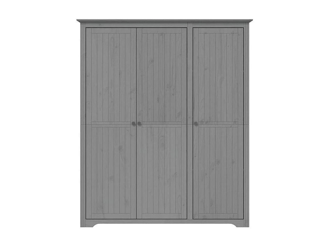Garde-robe BODO gris 146x53,5x173 bois massif de pin