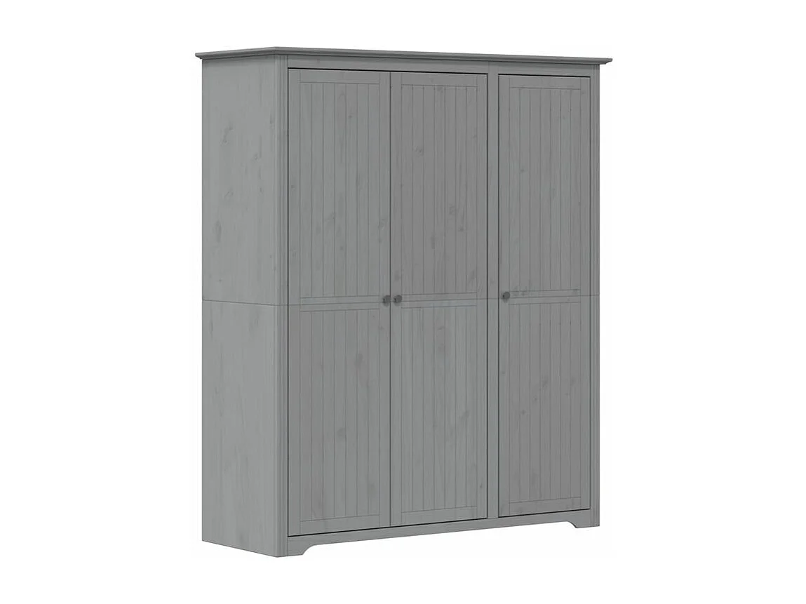 Garde-robe BODO gris 146x53,5x173 bois massif de pin