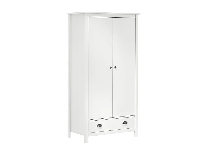 Garde-robe à 2 portes Hill Range Blanc 89x50x170 Pin solide
