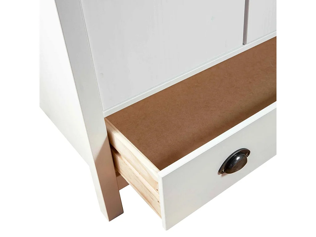Garde-robe à 2 portes Hill Range Blanc 89x50x170 Pin solide