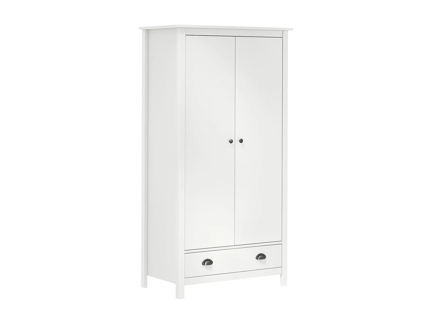 Garde-robe à 2 portes Hill Range Blanc 89x50x170 Pin solide