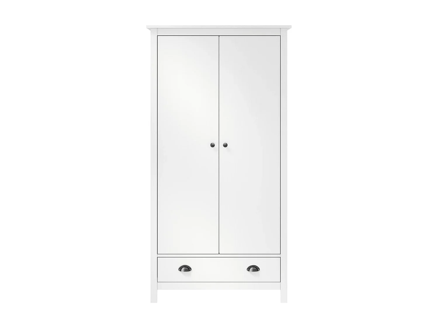 Garde-robe à 2 portes Hill Range Blanc 89x50x170 Pin solide