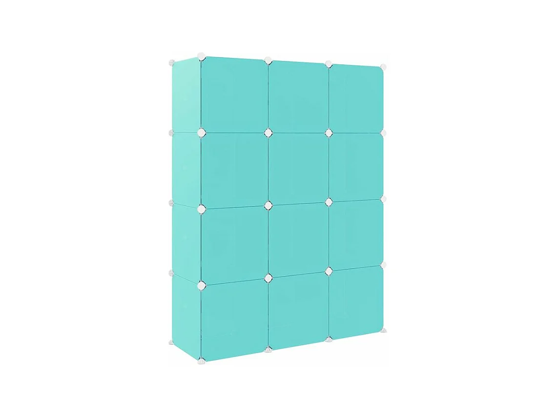Armoire de rangement pour enfants avec 12 cubes Vert PP