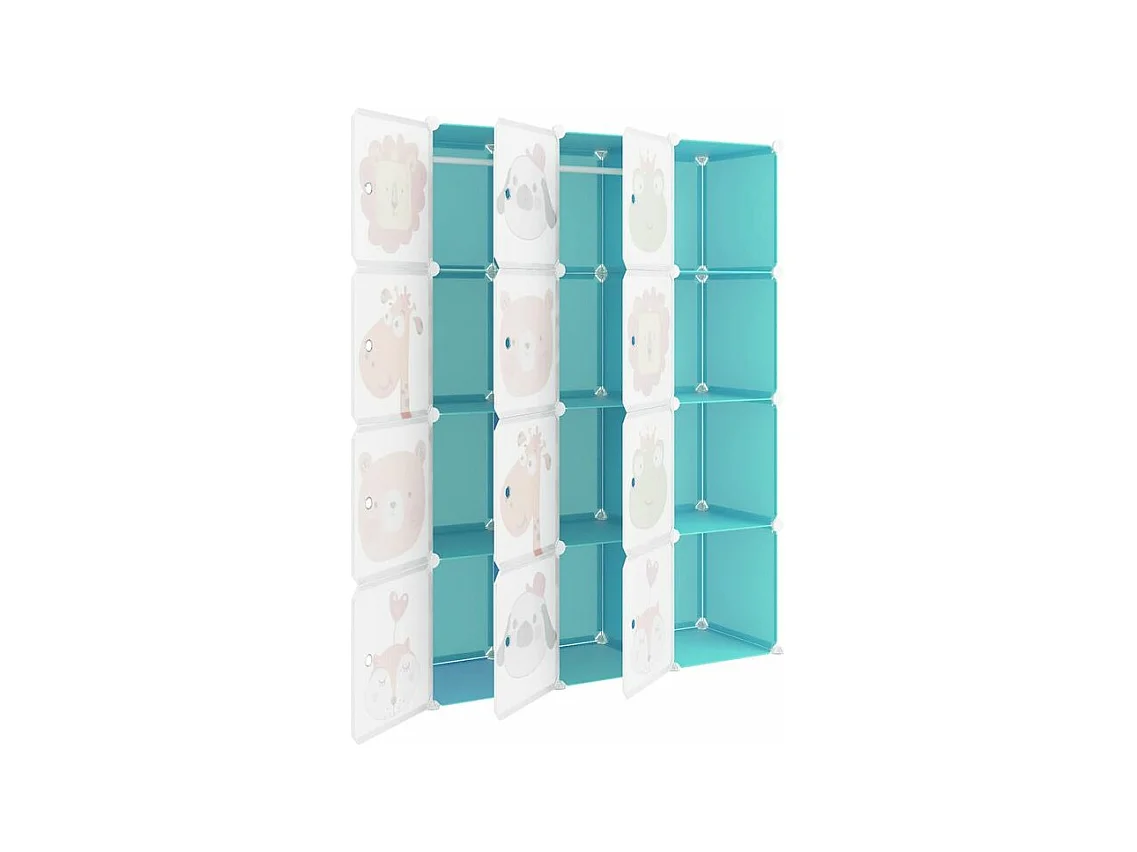Armoire de rangement pour enfants avec 12 cubes Vert PP