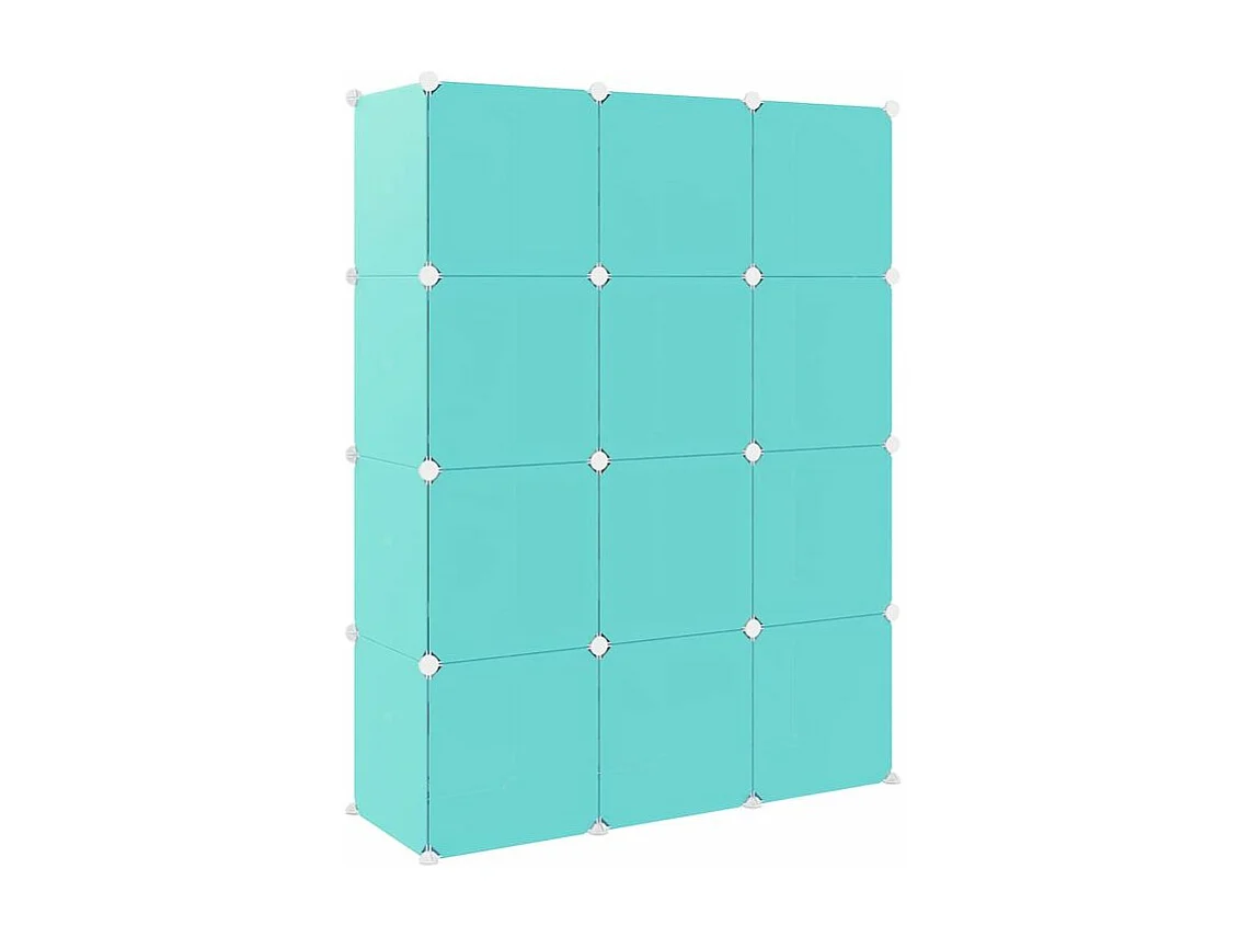Armoire de rangement pour enfants avec 12 cubes Vert PP