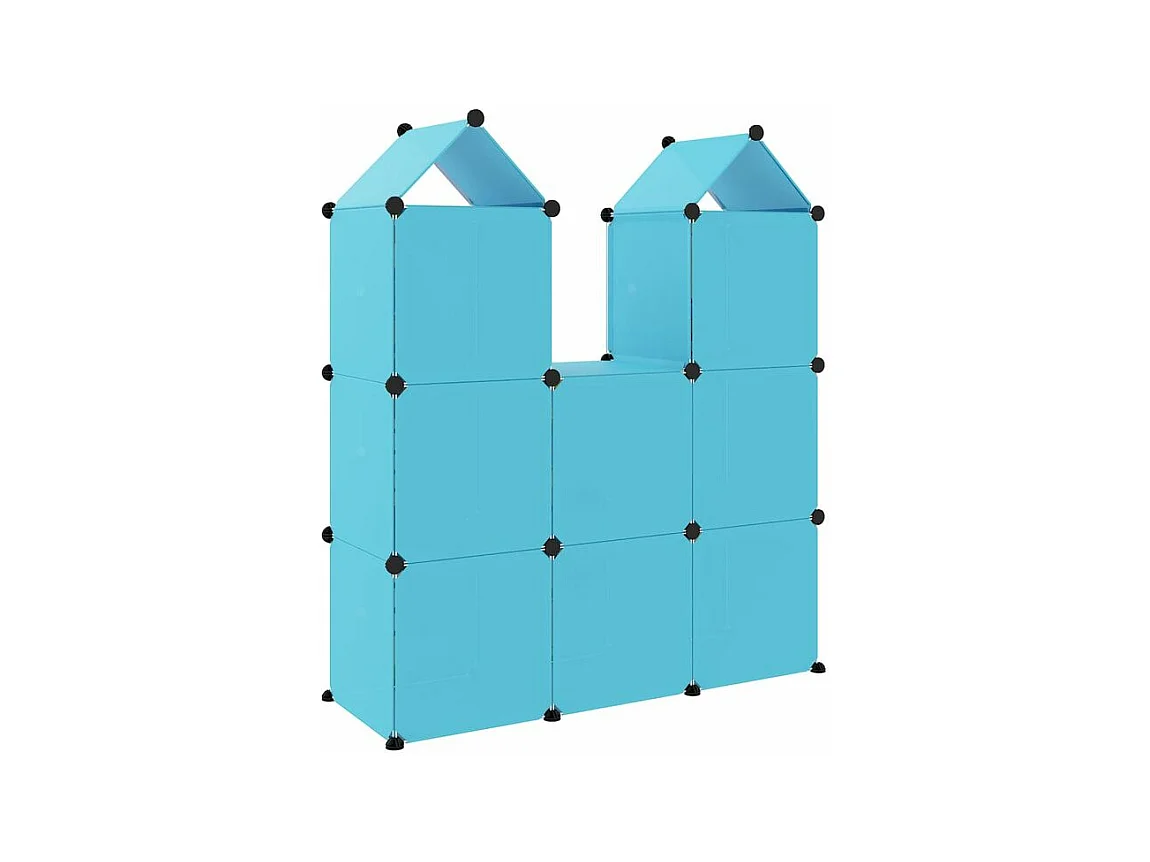 Armoire de rangement pour enfants avec 8 cubes Bleu PP