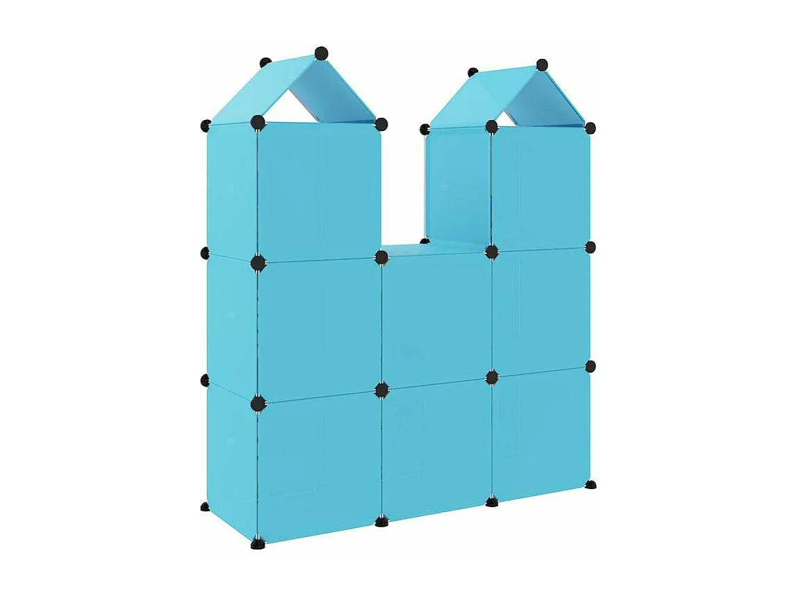 Armoire de rangement pour enfants avec 8 cubes Bleu PP