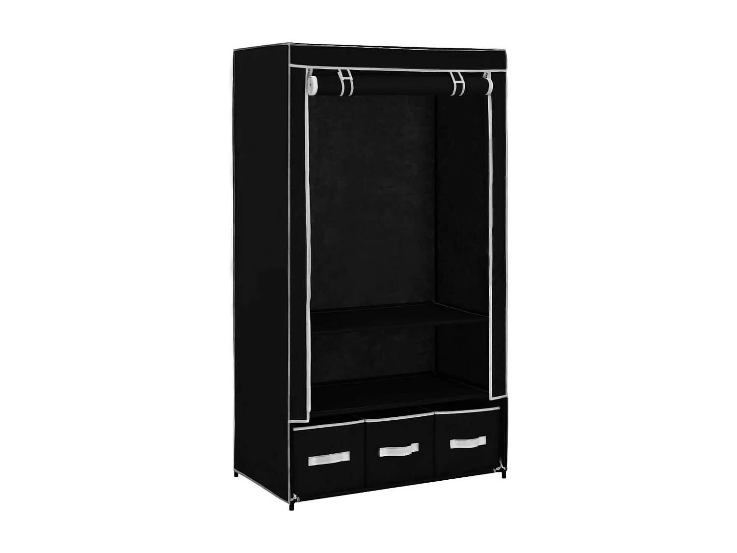 Garde-robe Noir 87 x 49x159 Tissu