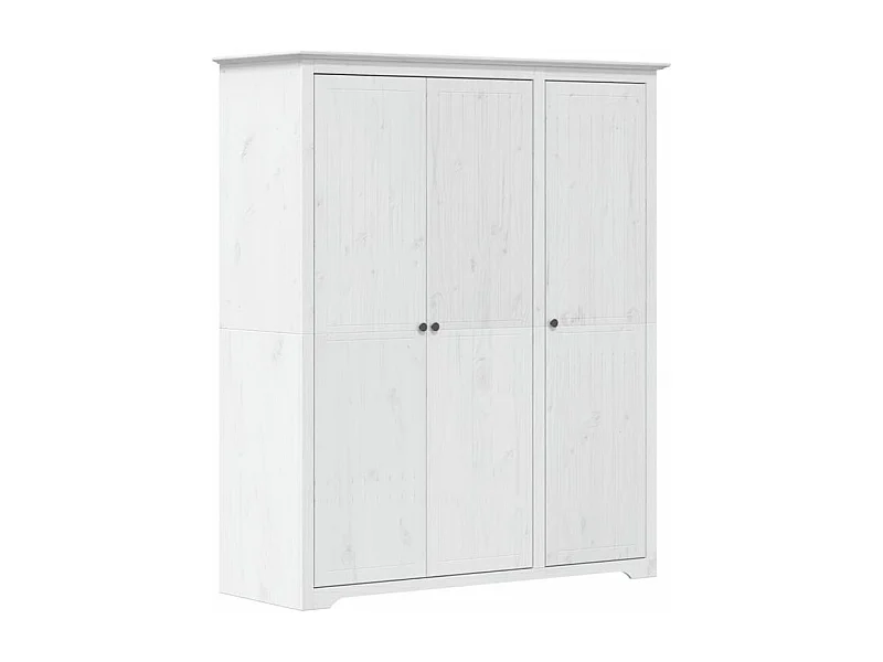 Garde-robe BODO blanc 146x53,5x173 bois massif de pin