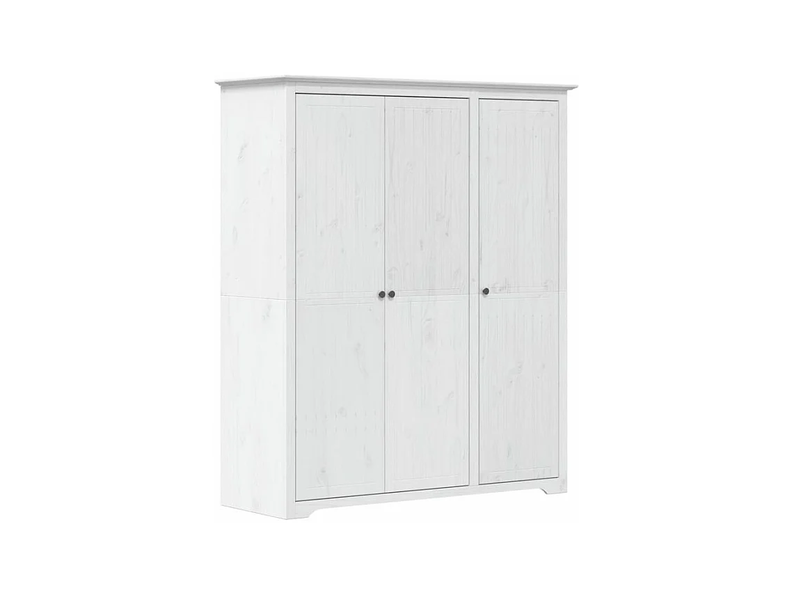 Garde-robe BODO blanc 146x53,5x173 bois massif de pin