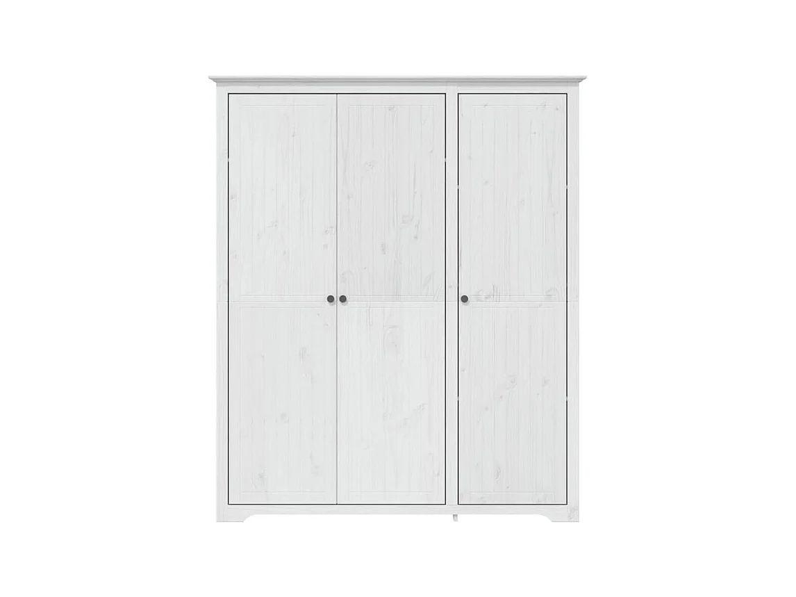 Garde-robe BODO blanc 146x53,5x173 bois massif de pin