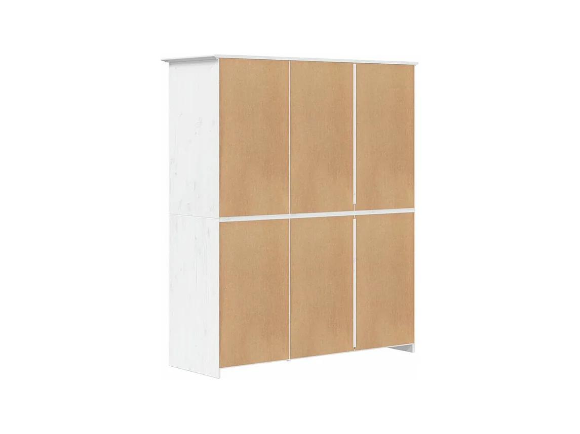 Garde-robe BODO blanc 146x53,5x173 bois massif de pin