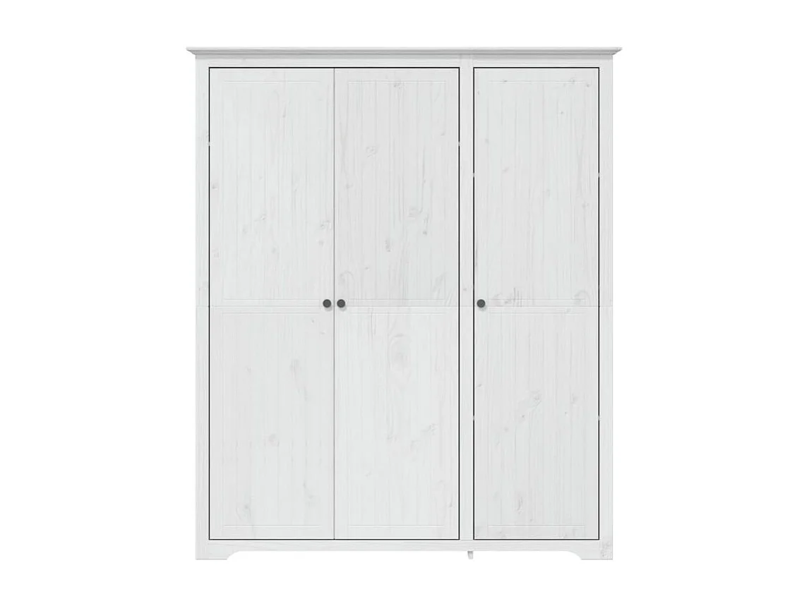 Garde-robe BODO blanc 146x53,5x173 bois massif de pin