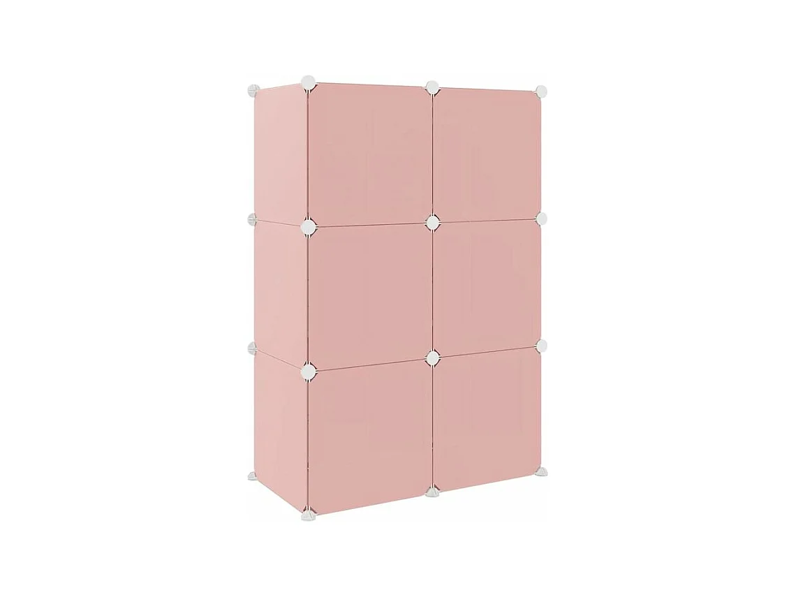 Armoire de rangement pour enfants avec 6 cubes Rose PP