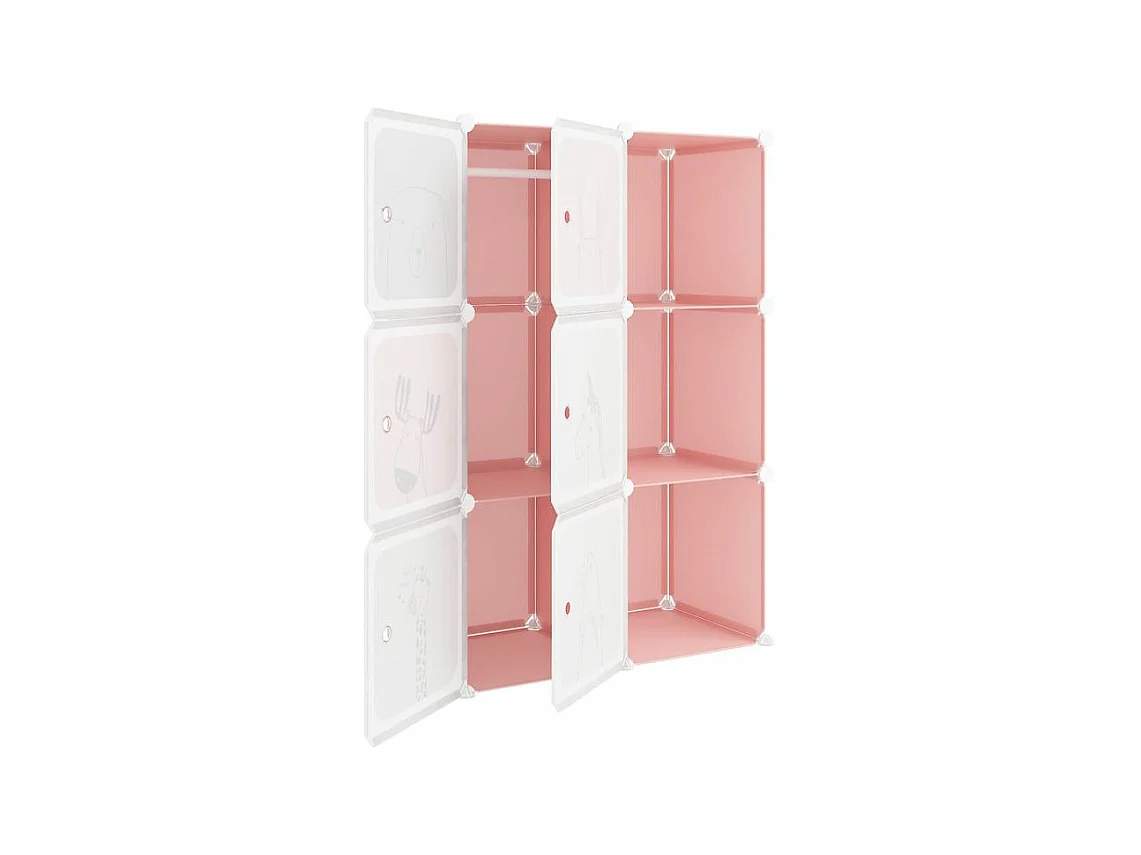 Armoire de rangement pour enfants avec 6 cubes Rose PP