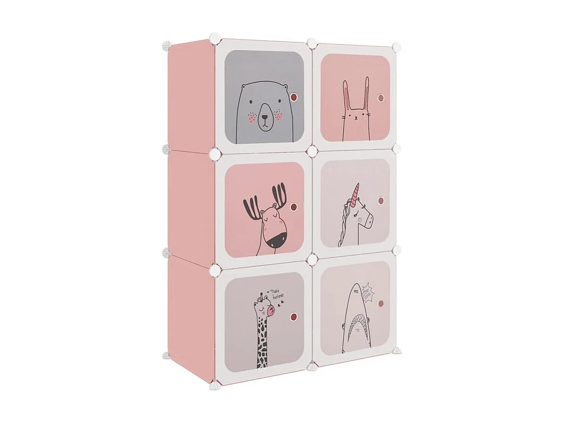 Armoire de rangement pour enfants avec 6 cubes Rose PP