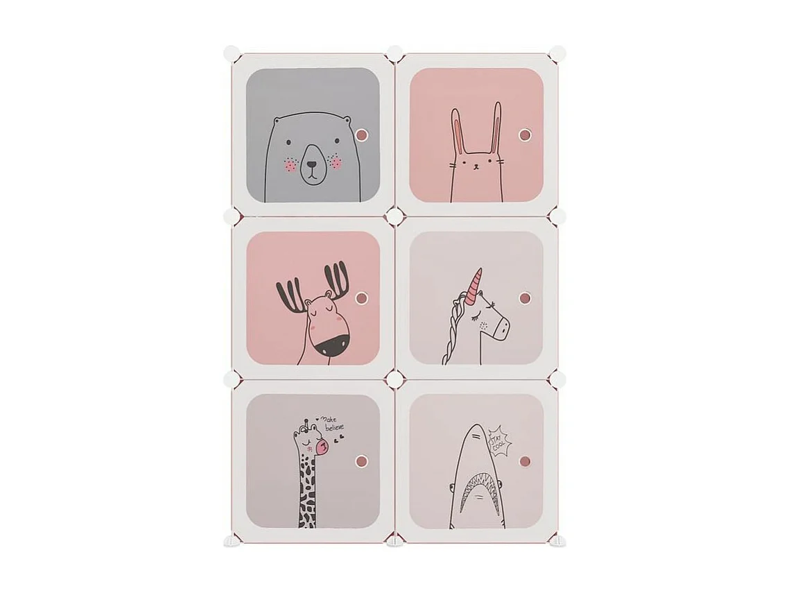 Armoire de rangement pour enfants avec 6 cubes Rose PP